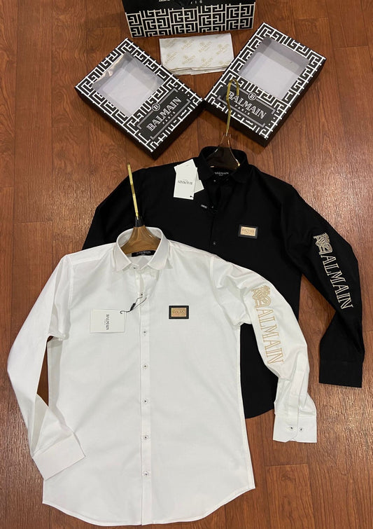 BALMAIN SIDE DESIGN BLACK SHIRT