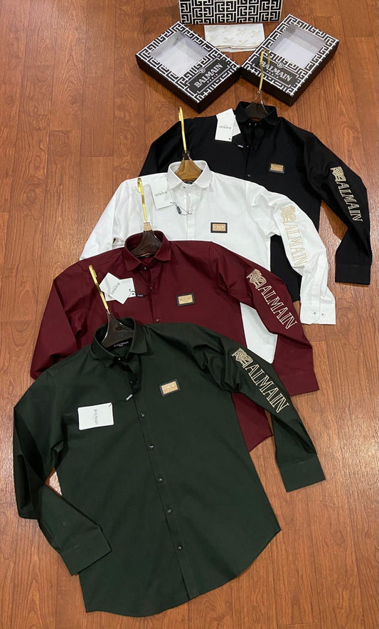 BALMAIN SIDE DESIGN MAHROON SHIRT