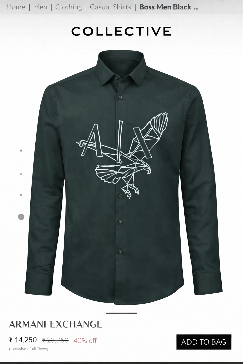 ARMANI EXCHANGE AX GREEN SHIRT