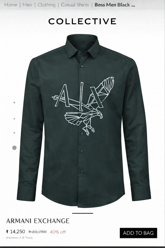 ARMANI EXCHANGE AX GREEN SHIRT