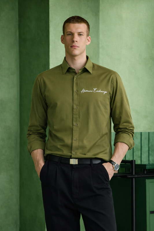 ARMANI EXCHANGE AX LIGHT GREEN SHIRT