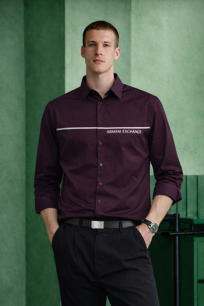 ARMANI EXCHANGE AX MAHROON SHIRT