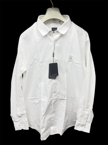ARMANI EXCHANGE WHITE SHIRT GOLDEN LOGO BIG SIZE