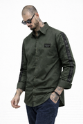 BALMAIN SIDE STRIP GREEN SHIRT