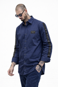 BALMAIN PARIS SIDE STRIP BLUE SHIRT