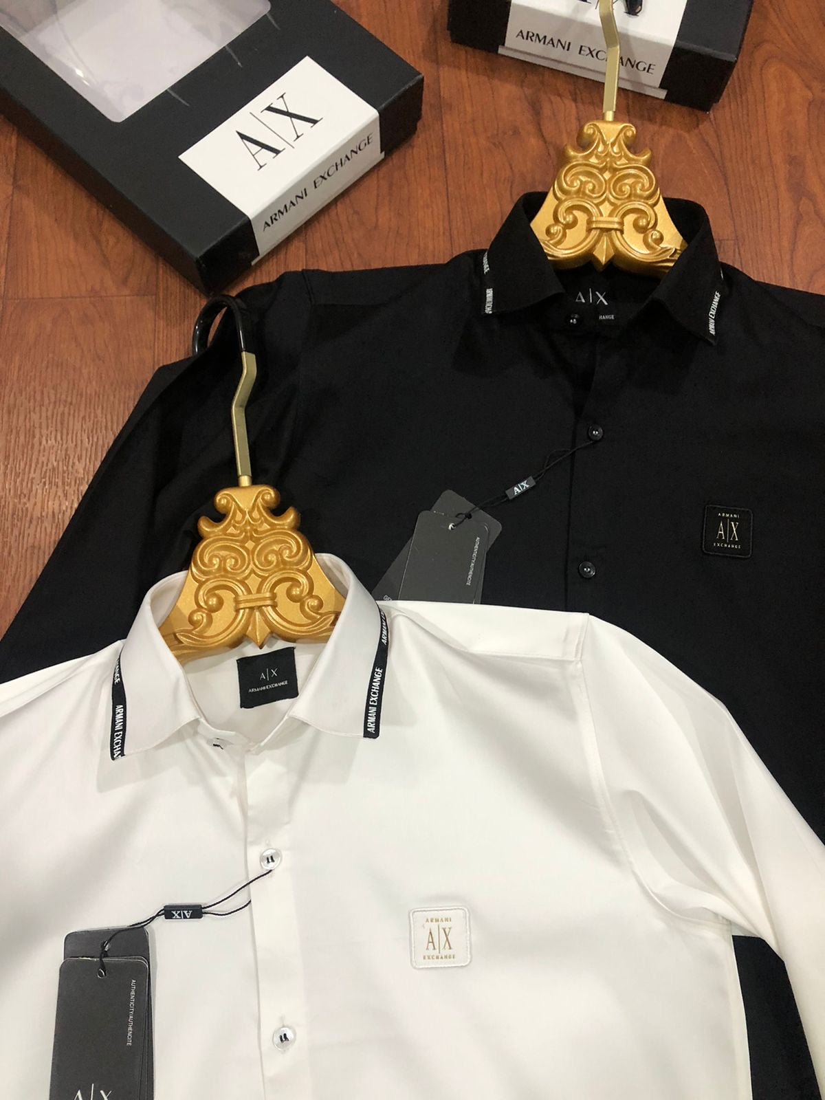 ARMANI EXCHANGE AX BLACK SHIRT BIG SIZE