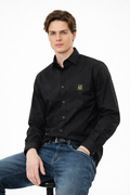 ARMANI EXCHANGE BLACK SHIRT GOLDEN LOGO BIG SIZE
