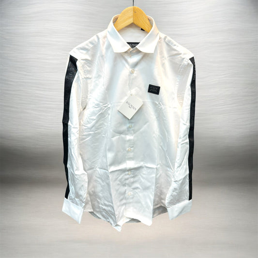BALMAIN PARIS SIDE STRIP WHITE SHIRT