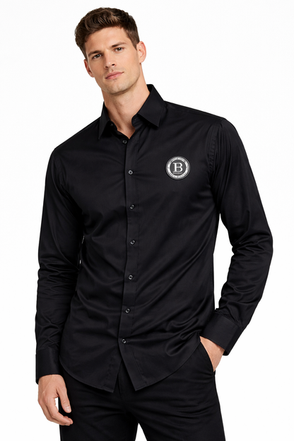 BALMAIN PARIS STEEL LOGO SHIRT