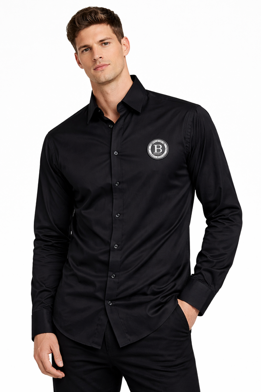 BALMAIN PARIS STEEL LOGO SHIRT
