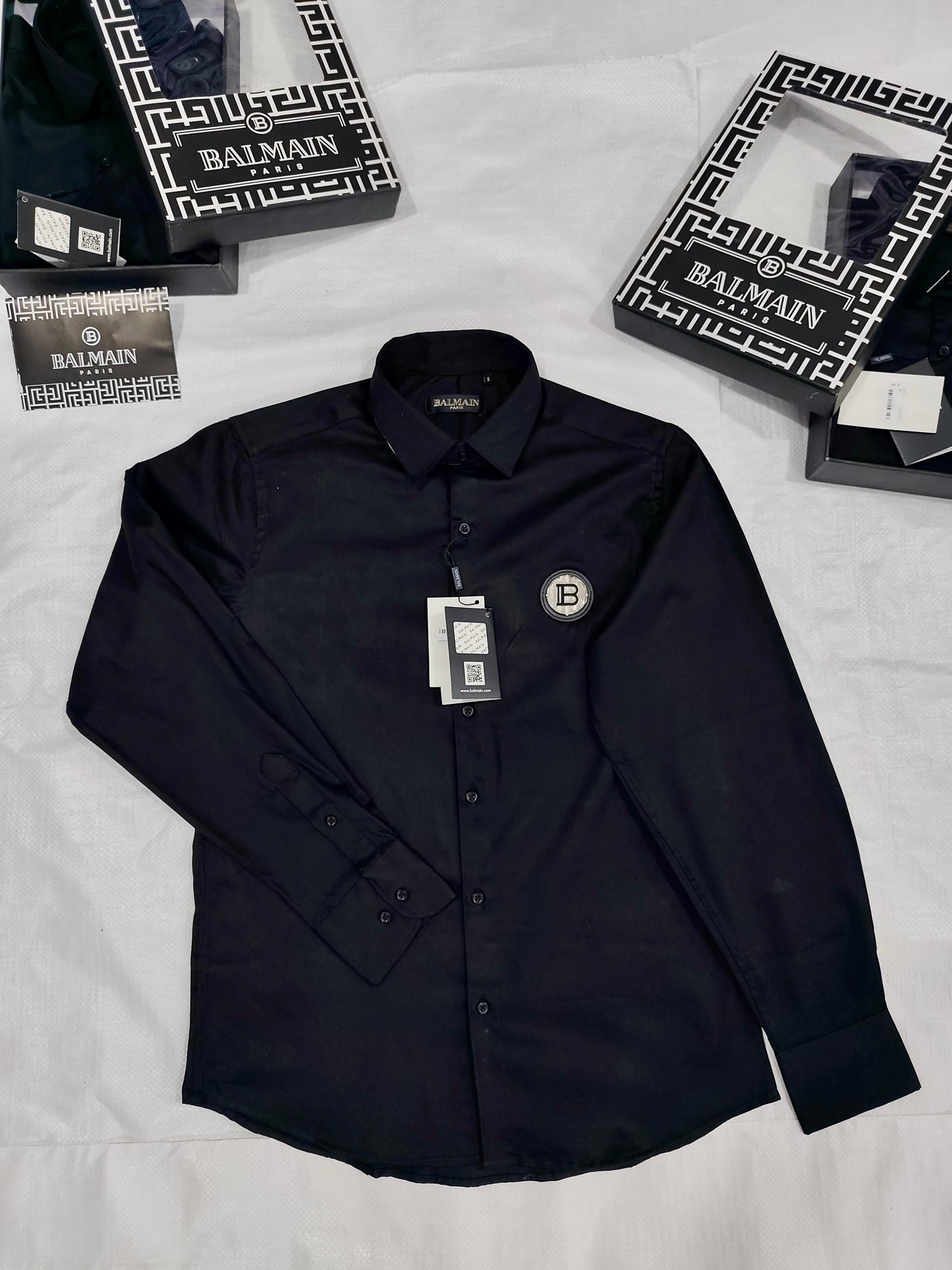 BALMAIN PARIS STEEL LOGO SHIRT