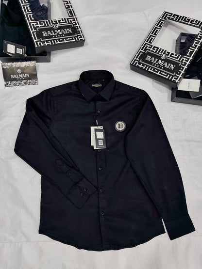BALMAIN PARIS STEEL LOGO SHIRT