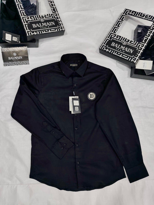 BALMAIN PARIS STEEL LOGO SHIRT