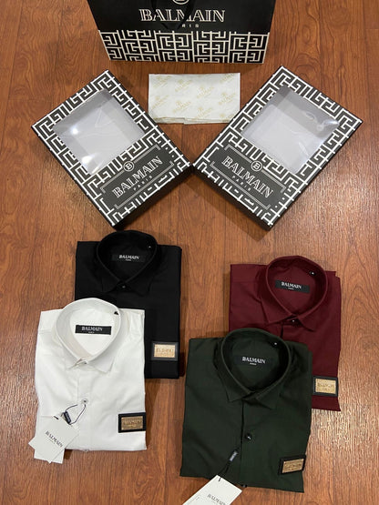 BALMAIN SIDE DESIGN MAHROON SHIRT
