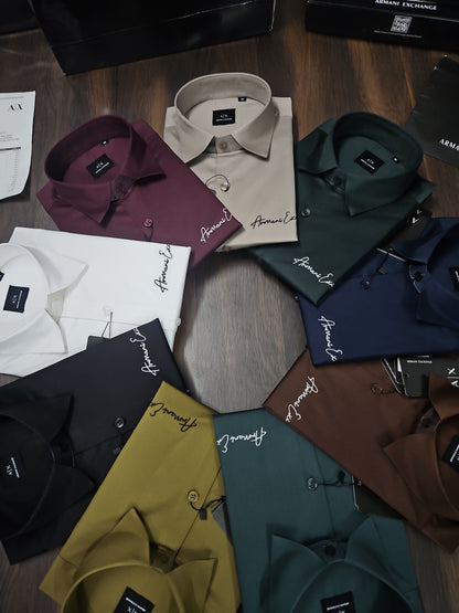 ARMANI EXCHANGE AX LIGHT BROWN SHIRT