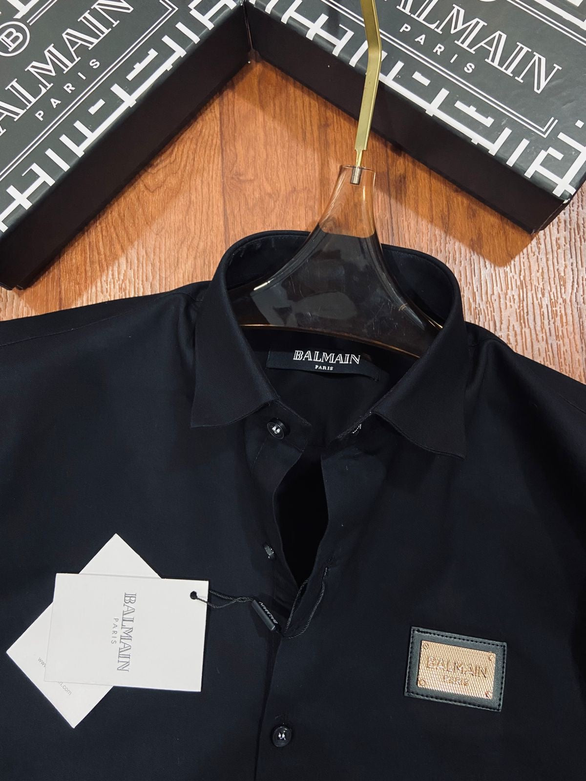 BALMAIN SIDE DESIGN BLACK SHIRT