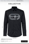 EMPORIO ARMANI AX BLACK SHIRT