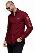 BALMAIN SIDE DESIGN MAHROON SHIRT