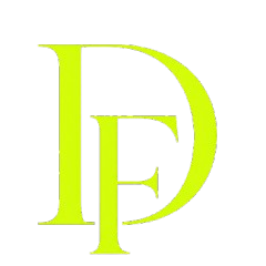Logo for Downtown Fashion with a stylized 'DF' on a white background